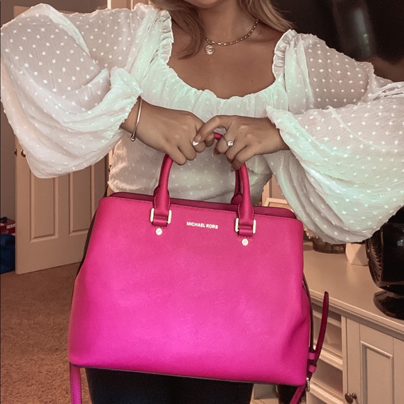 Hot Pink Michael Kors Purse - Picture 4 of 10